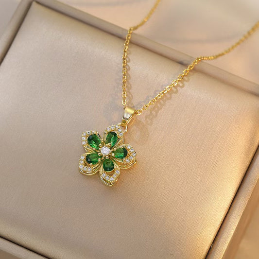 Bauhinia zircon necklace(Collar giratorio con flor de circonias)