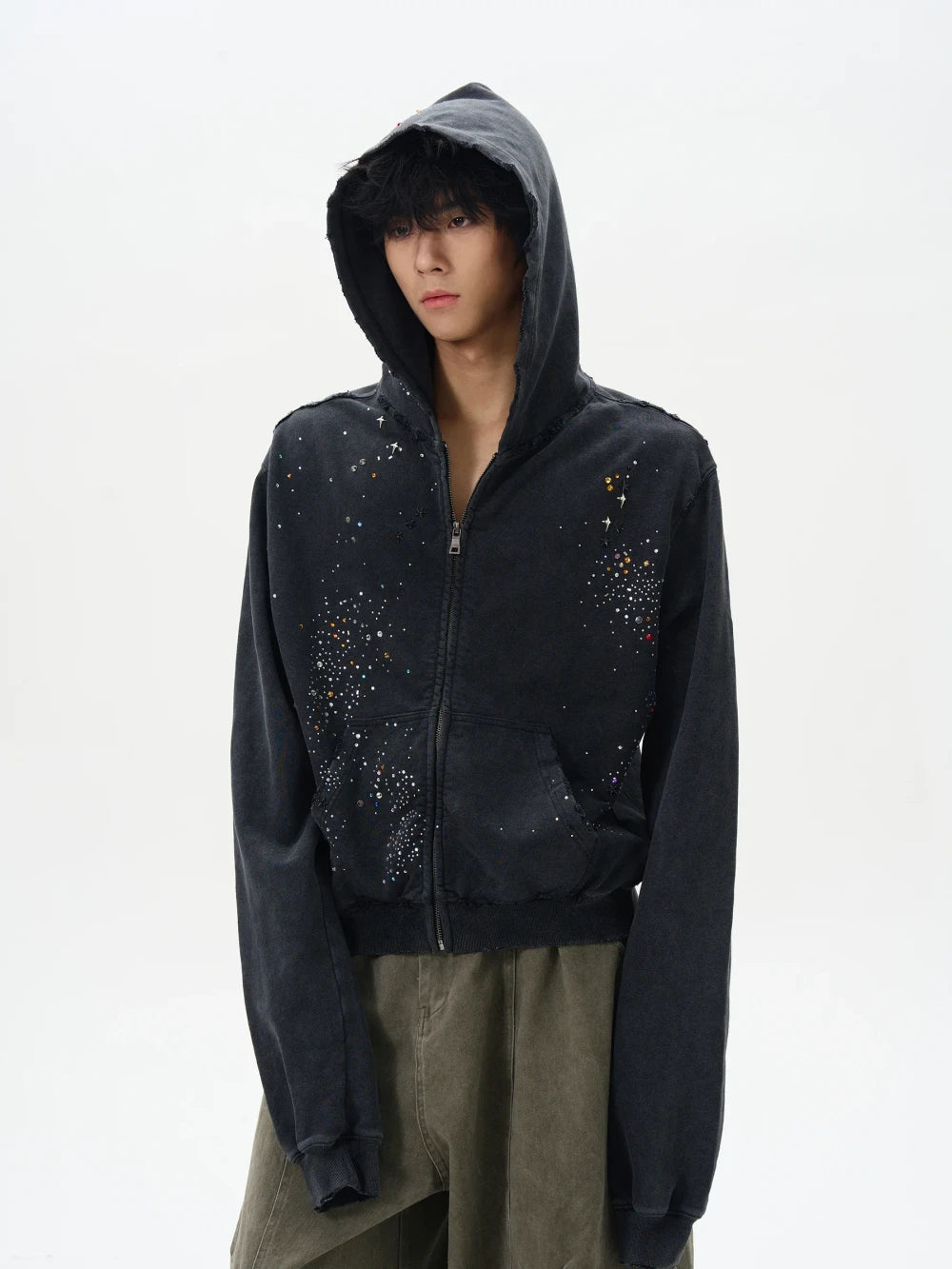 Cárdigan de punto con cremallera para mujer