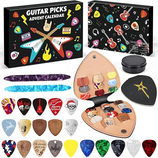 Guitar Picks Advent Calendar Set with Storage Pouch